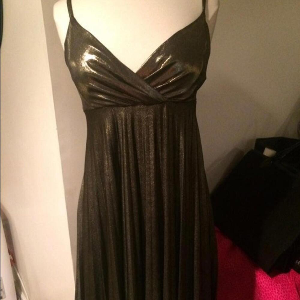 Metallic Black/Gold Dress with Spaghetti Straps